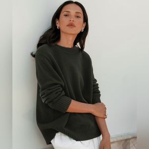 Jenni Kayne Oversized Cashmere Sweater Forest Dark Green Medium EUC! HP🥳